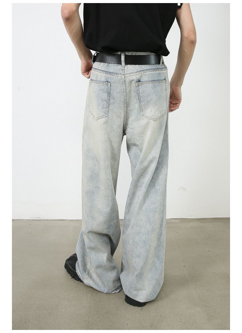 Japanese Brand American retro washed men's loose casual straight leg jeans Size US 32 / EU 48 - 5 Thumbnail