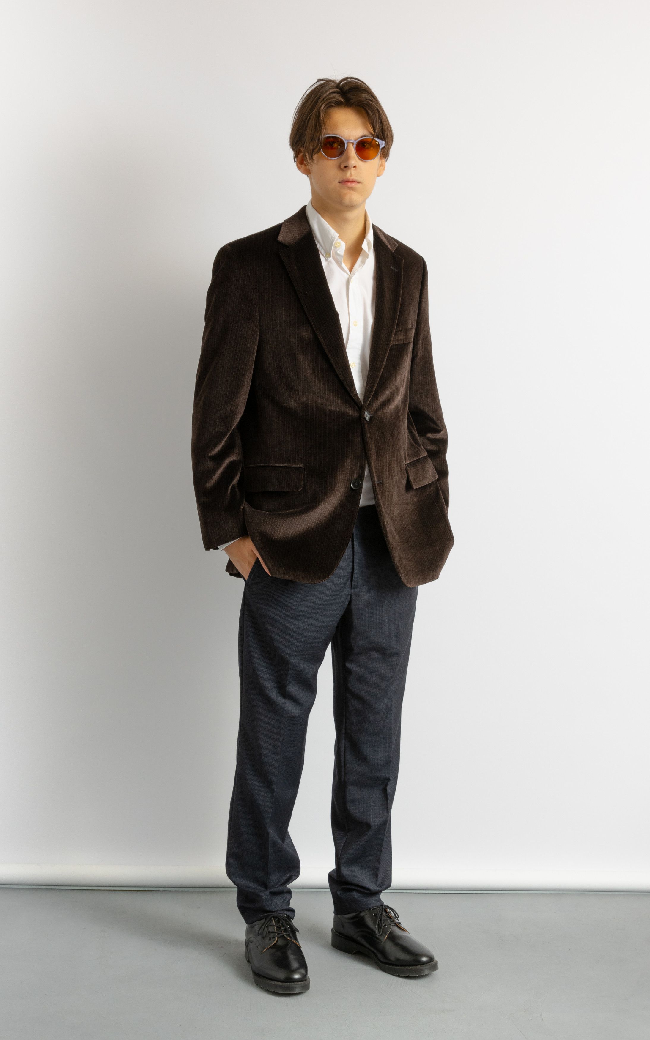 Hugo Boss BOSS Man Preowned Velour Brown One Breasted Blazer 8718 Size US M / EU 48-50 / 2 - 3 Thumbnail