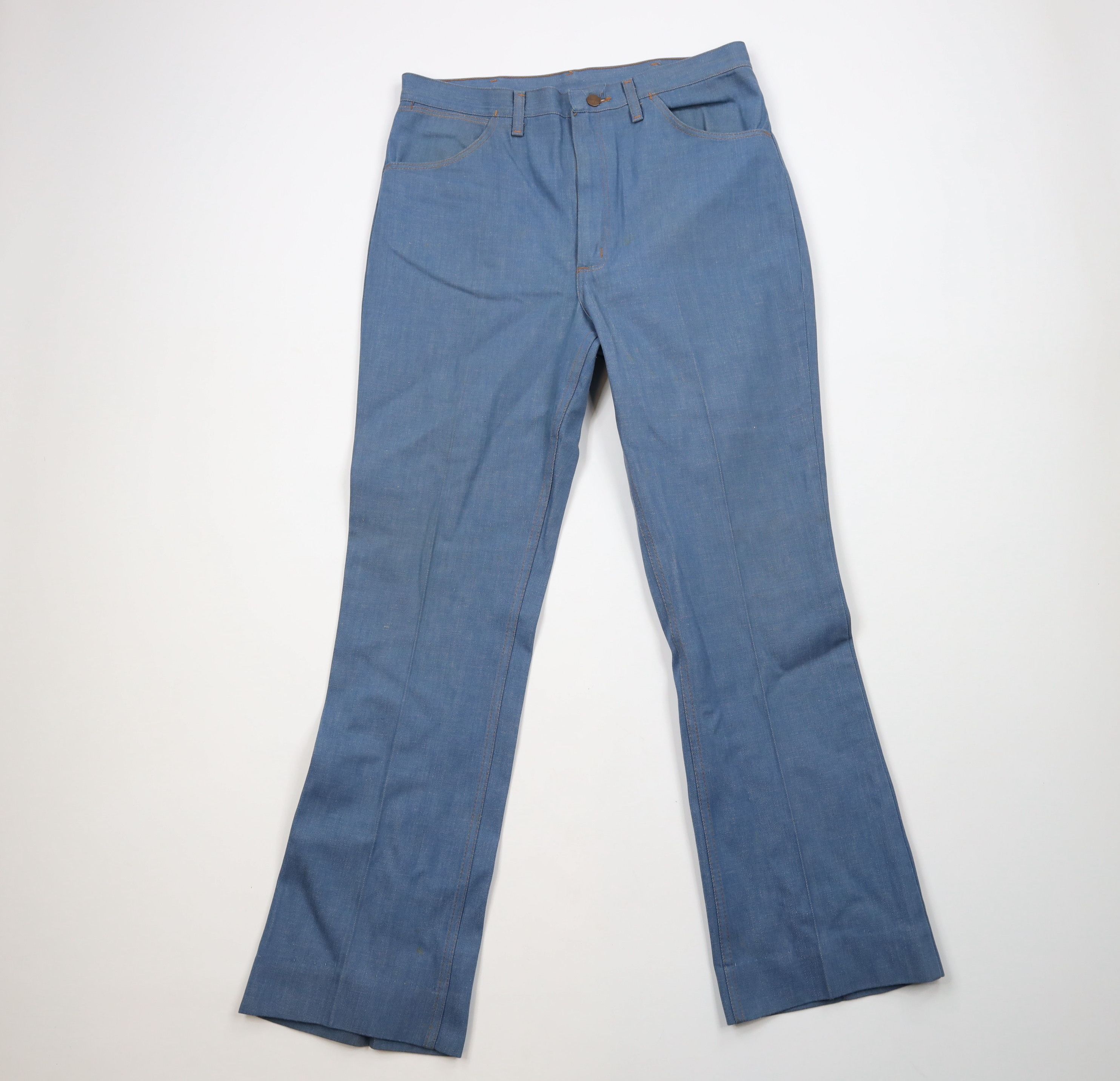 Vintage Vintage 70s Wrangler Wide Leg Bell Bottoms Denim Jeans USA Size US 34 / EU 50 - 1 Preview