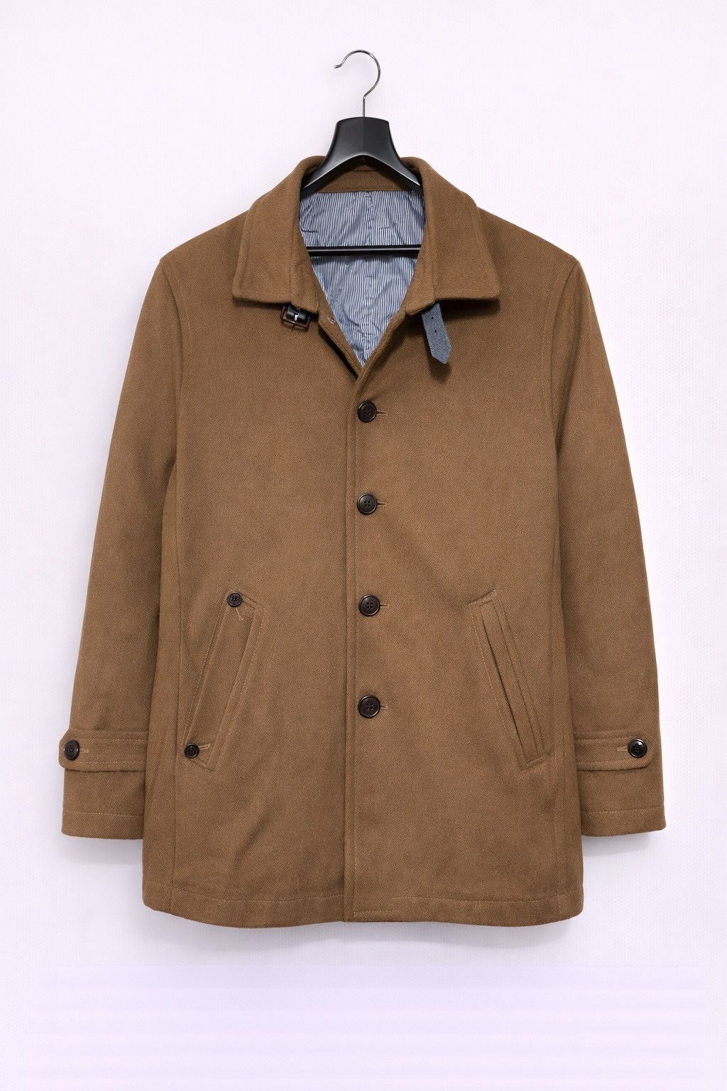 JUN MEN Junmen Brown Wool Blend Field Coat Classic Tailored Jacket Size US M / EU 48-50 / 2 - 1 Thumbnail