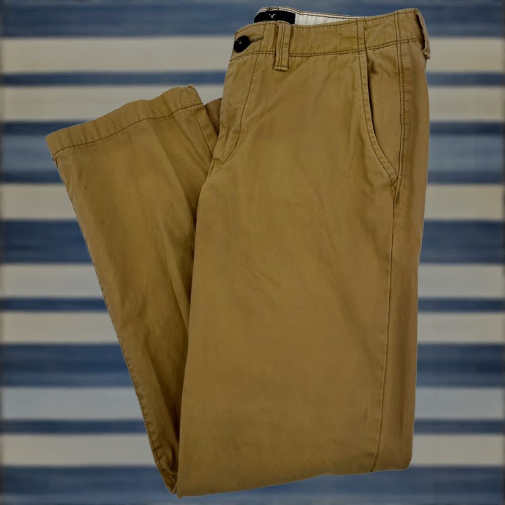 American Eagle Outfitters American Eagle Chino Pants Mens 30x30 Original Straight Cotton Khaki Tan Preppy Size US 30 / EU 46 - 1 Thumbnail