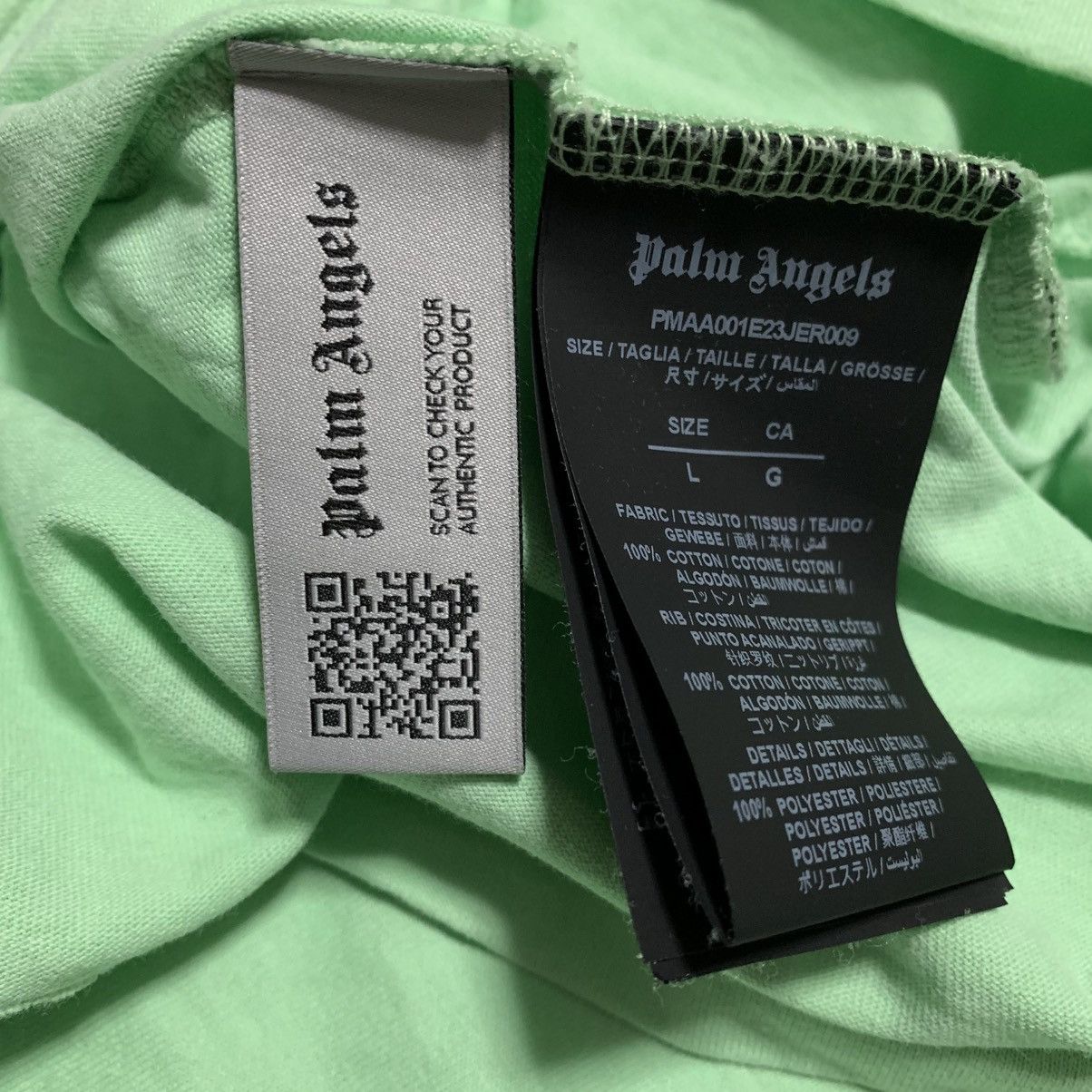Palm Angels Palm Angels Large Tee Sketchy Douby Classic Mint Green Size US L / EU 52-54 / 3 - 7 Thumbnail