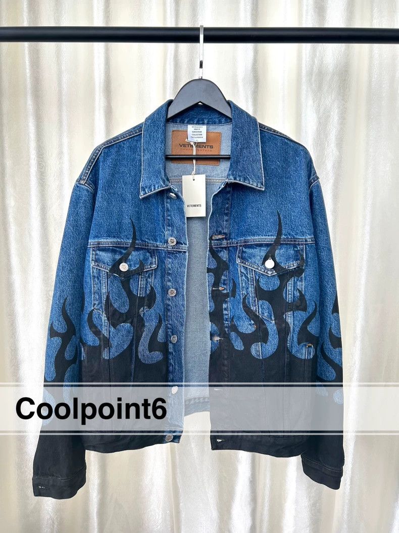 Vetements Flame Denim Jean Jacket