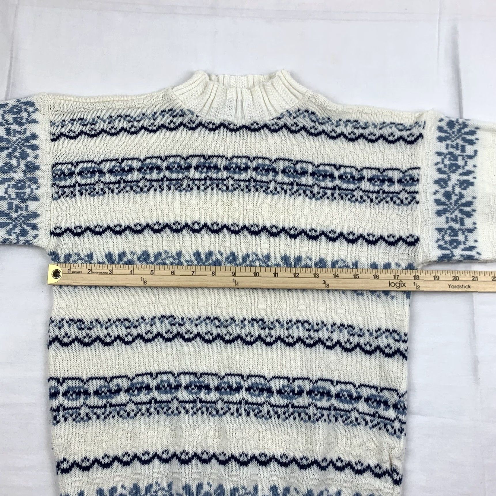 Vintage VINTAGE American Pride Sweater Womens M White Blue Knit Pullover Crewneck 90s 80s Pullover Womens Size M / US 6-8 / IT 42-44 - 5 Thumbnail