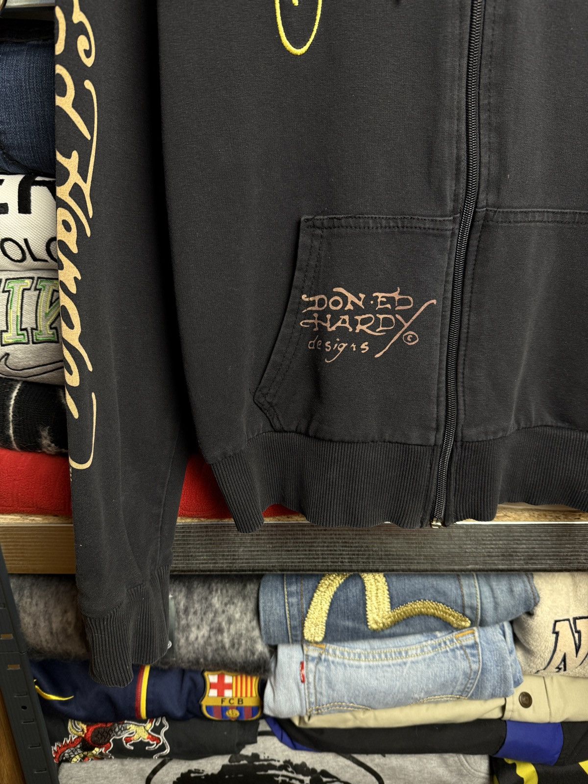 Ed Hardy Vintage Ed Hardy Zip Hoodie All Print By Christian Audigier Size US M / EU 48-50 / 2 - 4 Thumbnail