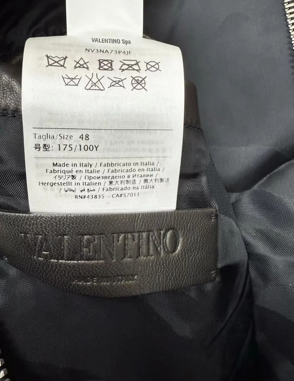 Valentino Black Leather Jacket with Embroidered Candle Designs. Size US M / EU 48-50 / 2 - 8 Thumbnail