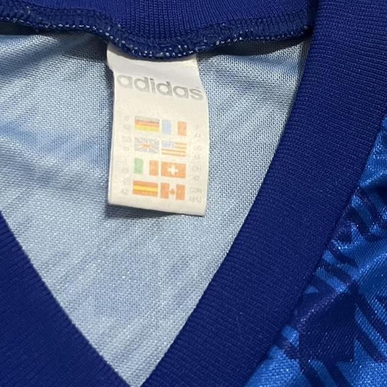 Adidas Blue Adidas soccer jersey with checkerboard pattern Size US S / EU 44-46 / 1 - 4 Thumbnail