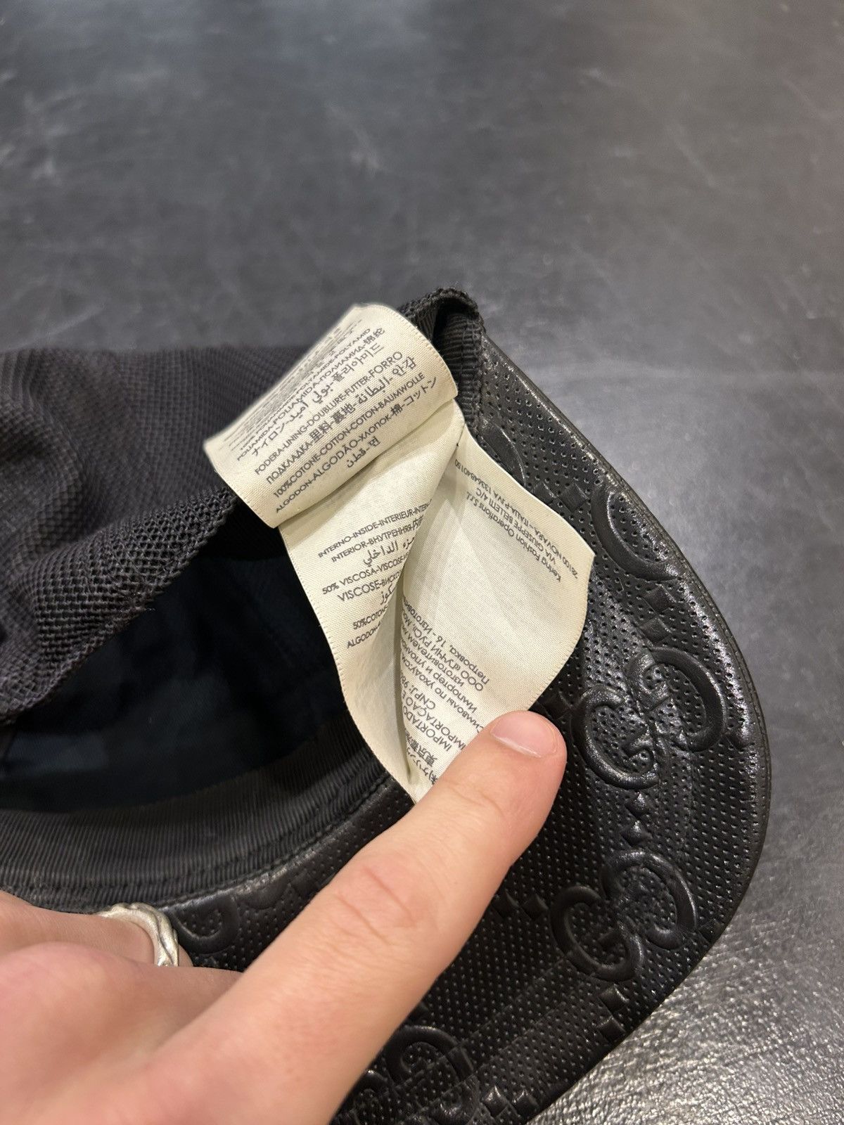 Gucci Gucci Leather Monogram Trucker Hat Size ONE SIZE - 9 Thumbnail