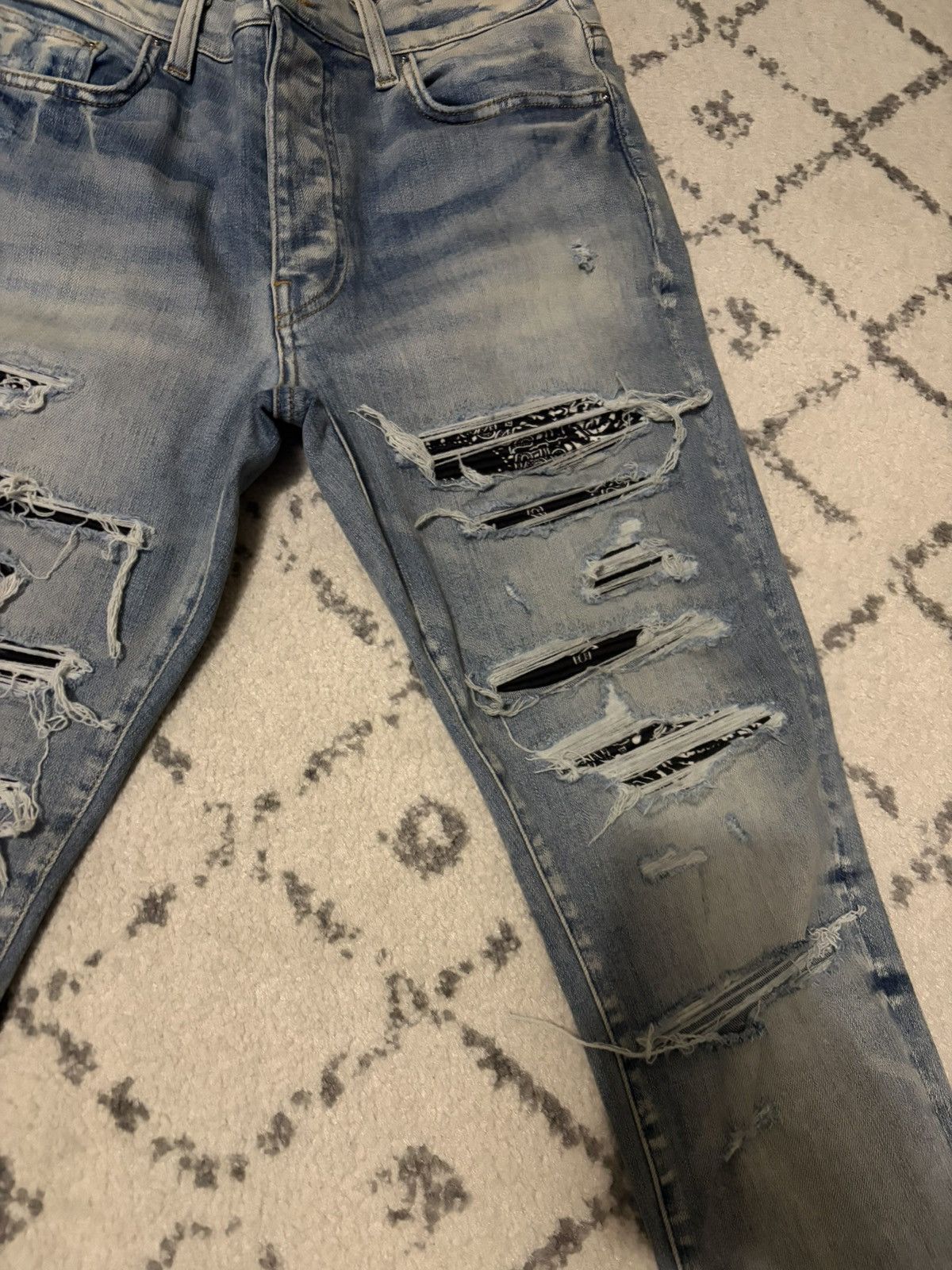 Amiri Amiri Black Patch Jeans Size US 32 / EU 48 - 2 Thumbnail
