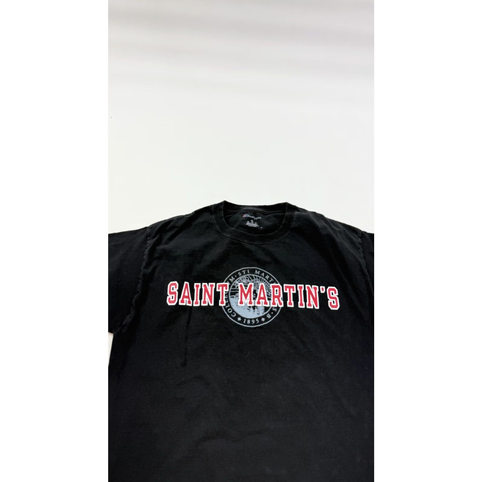 Champion Champion Shirt Mens Medium Black Saint Martin's College Graphic Tee Tagless Crew Neck Short Sleeve Regular Fit Mens Size US M / EU 48-50 / 2 - 2 Thumbnail