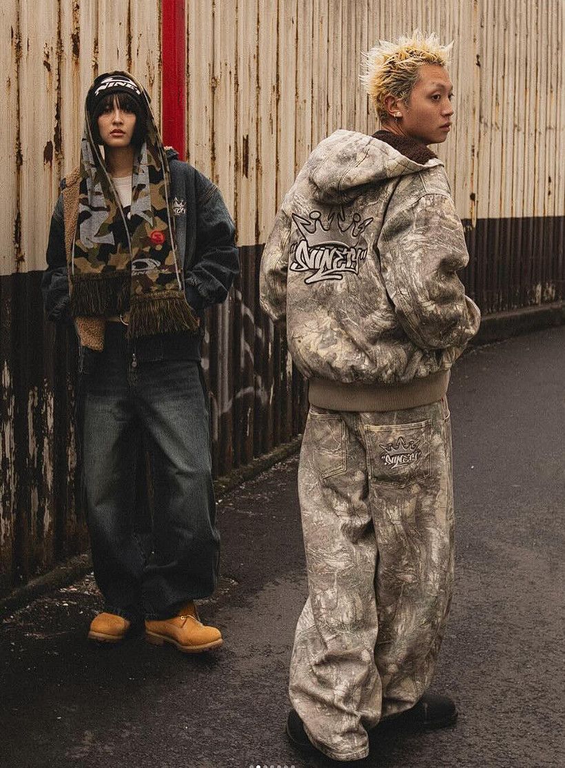 Japanese Brand 9090 tree camo baggy jean Size US 31 - 3 Thumbnail