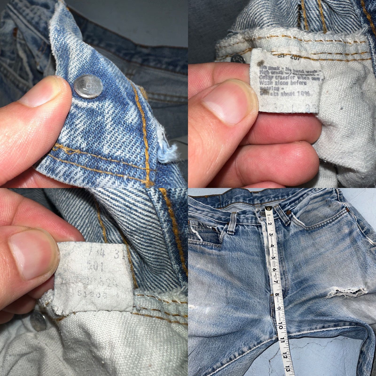 Levi's VINTAGE Levi's 501 Jeans Men's Regular Fit Mid Rise Straight Denim Light Wash Distressed 80s USA 32x36 Size US 32 / EU 48 - 8 Thumbnail