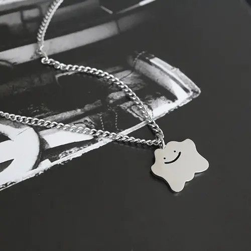 Jewelry × Vintage Ditto Chain Silver Anime Pokemon Art Evolve Blob Necklace Size ONE SIZE - 1 Thumbnail