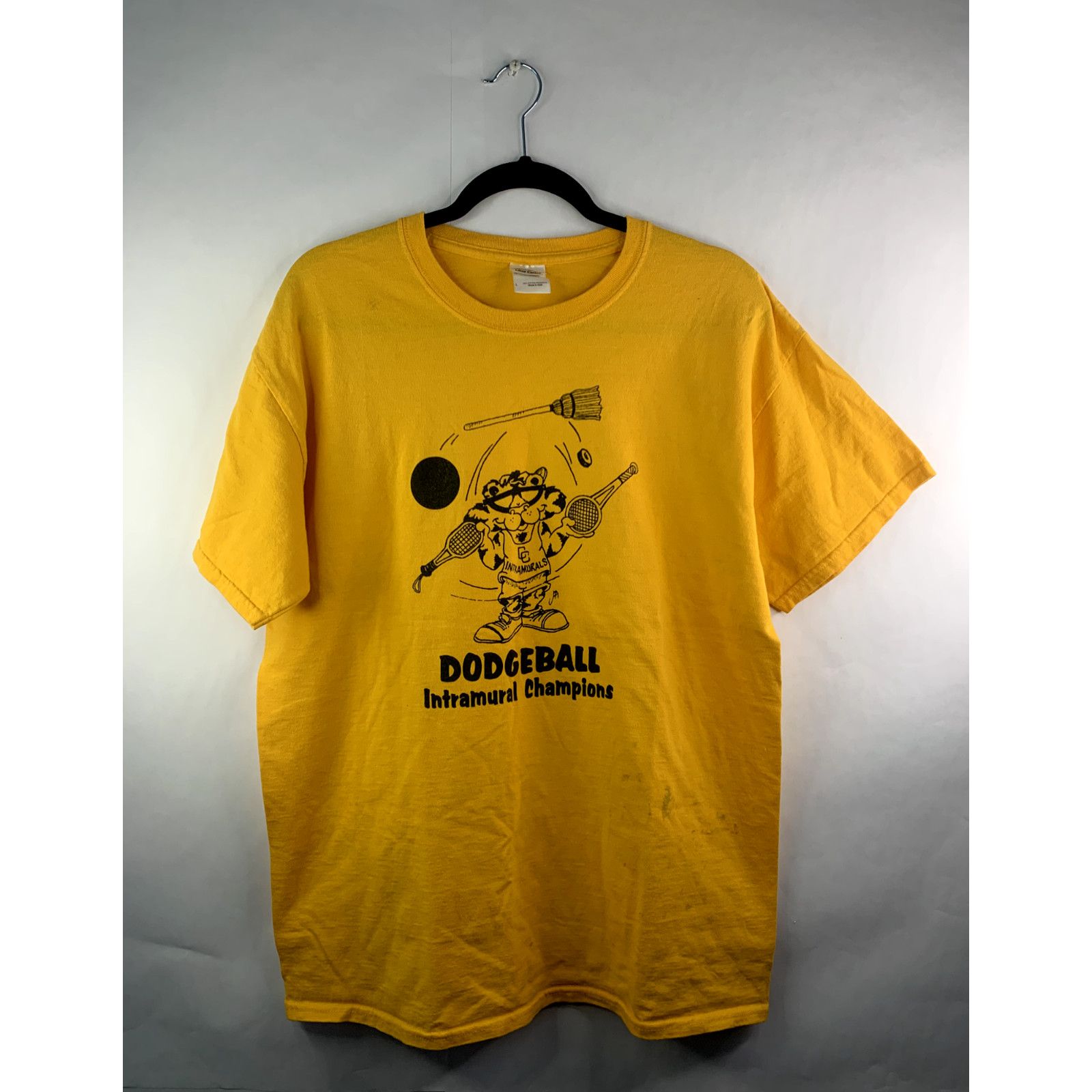 Gildan Vintage Dodgeball Shirt Yellow Intramural Champions T-Shirt Size US L / EU 52-54 / 3 - 1 Thumbnail