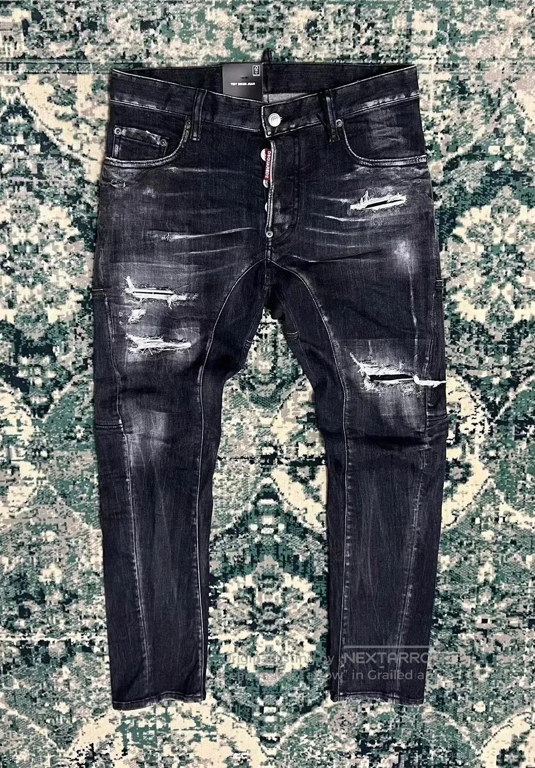Dsquared2 dsquared2 black gray patched biker jeans. Size US 44 / EU 60 - 1 Thumbnail