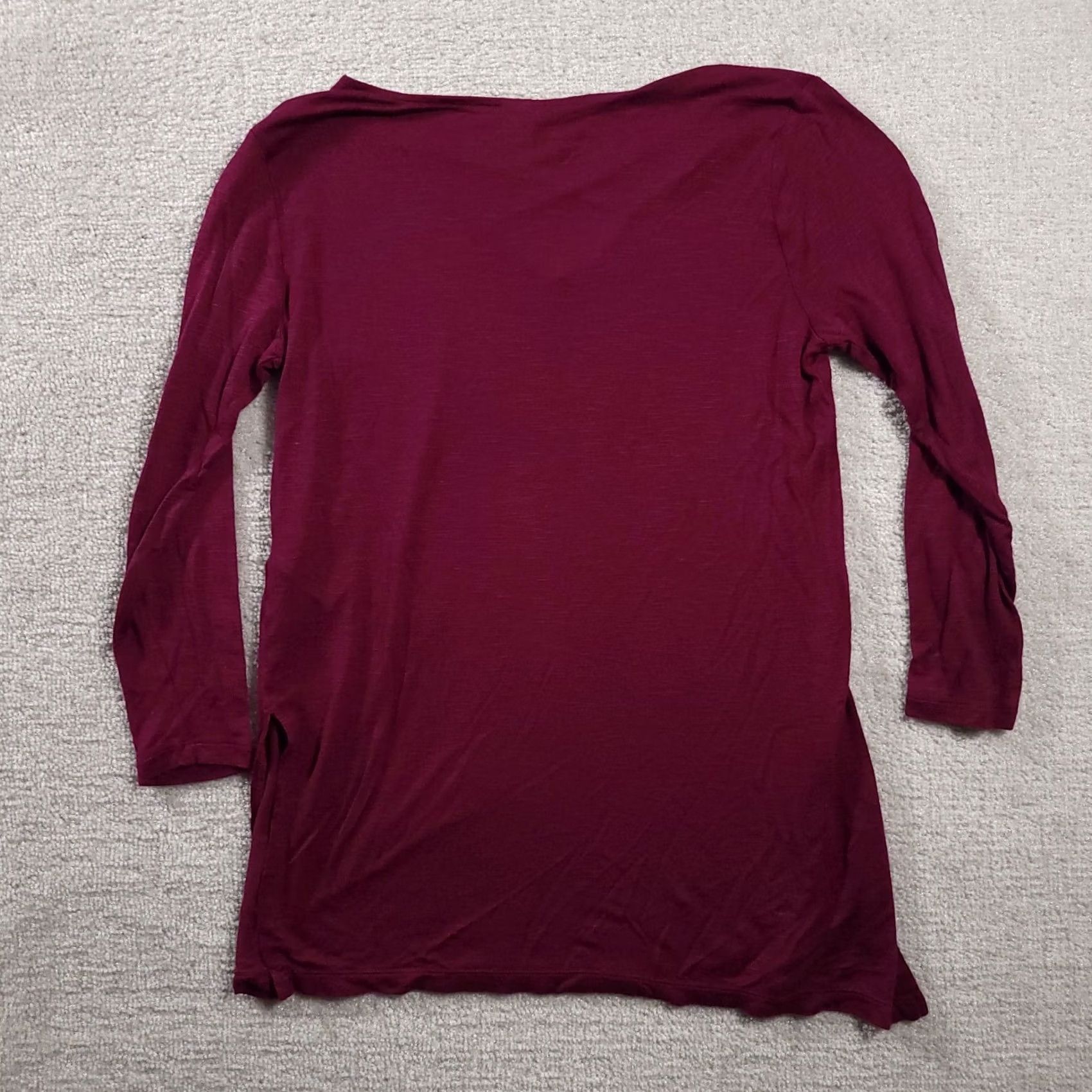 Old Navy Old Navy Burgundy Tunic Top Shirt Long Sleeve Womens Small Stretch Size S / US 4 / IT 40 - 7 Thumbnail