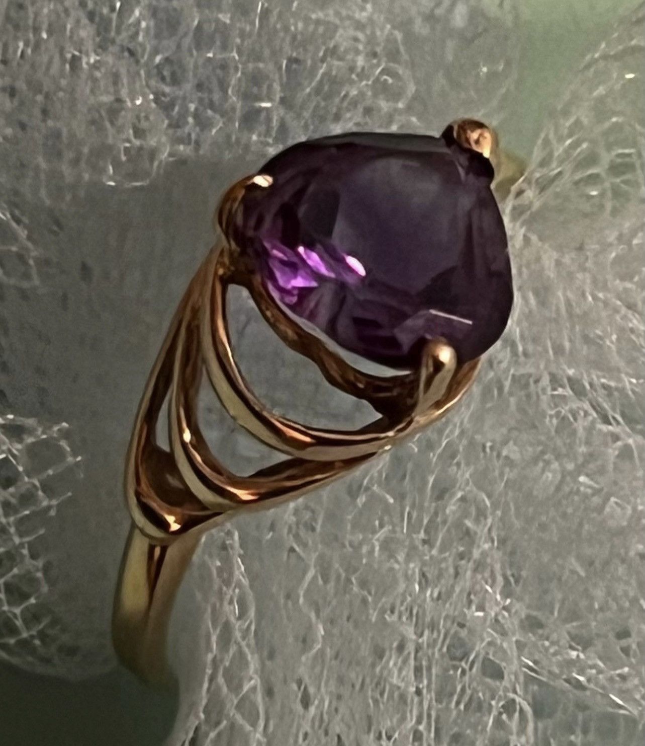 Other 14K Gold Amethyst Heart Ring Size ONE SIZE - 8 Thumbnail