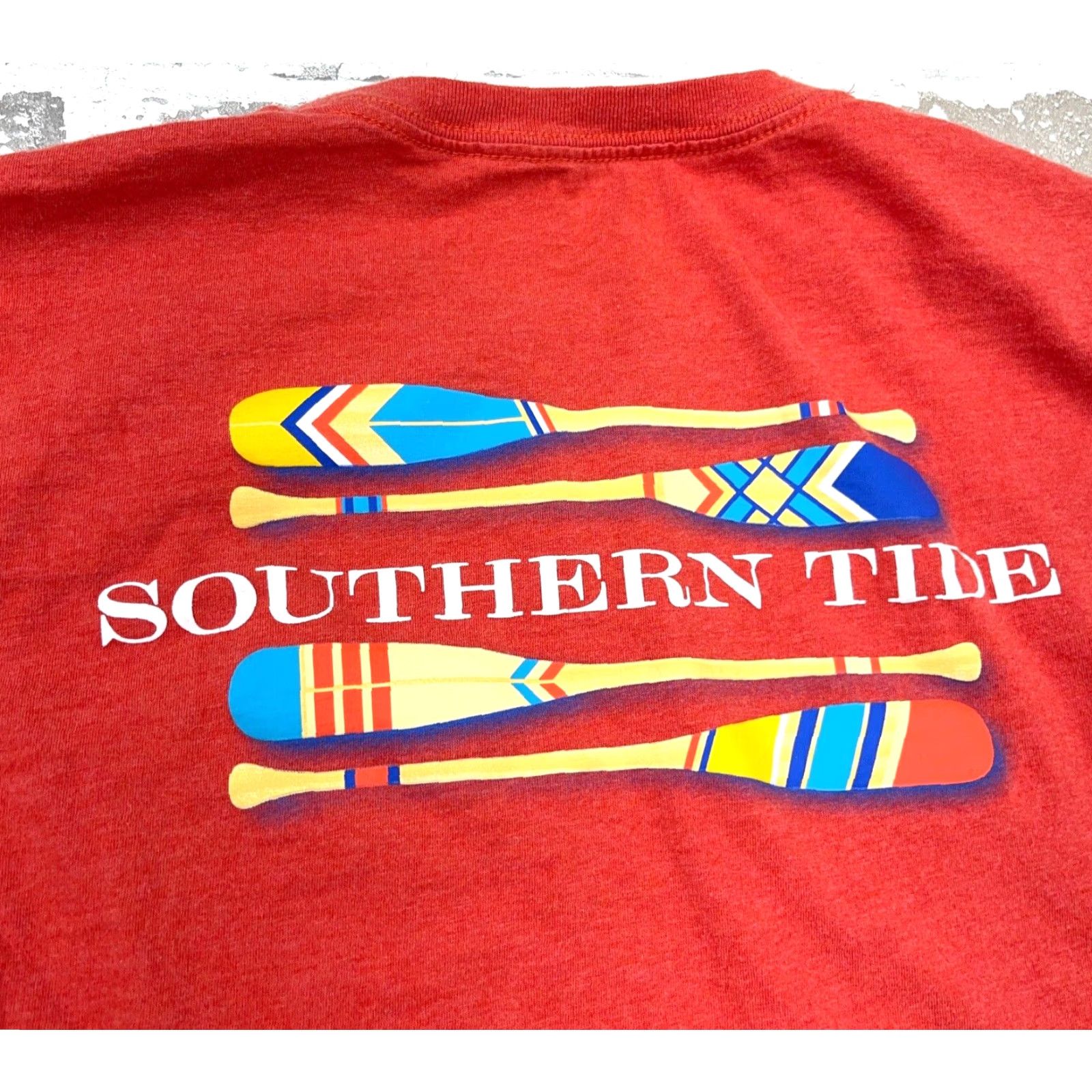 Southern Tide Southern Tide Shirt Men Medium Pink Pocket Tee Long Sleeve Spell OutPaddle Logo Size US M / EU 48-50 / 2 - 5 Thumbnail