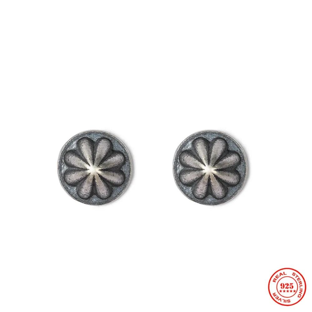Jewelry Cloth Button Stud Earrings 925 Sterling Silver Ear Gift Size ONE SIZE - 6 Thumbnail