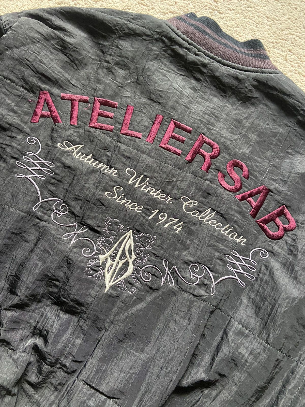 Atelier New Regime × Vintage Vintage A/W 80-90’s Atelier Sab Reversible Bomber Jacket Size US L / EU 52-54 / 3 - 6 Thumbnail