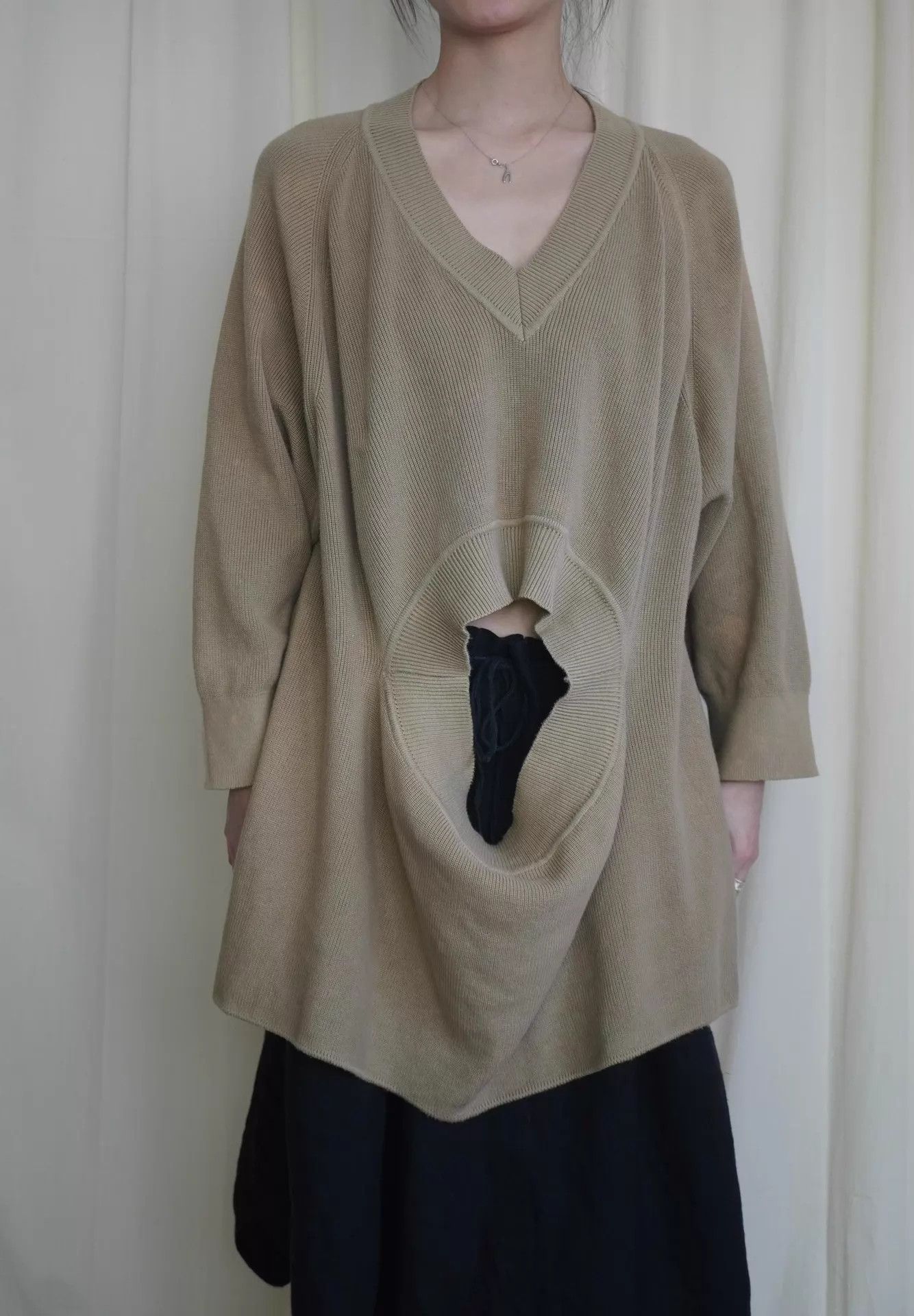 Issey Miyake Issey Miyake 1991 Vintage Multi-Way Camel Knit Top Size ONE SIZE - 8 Thumbnail