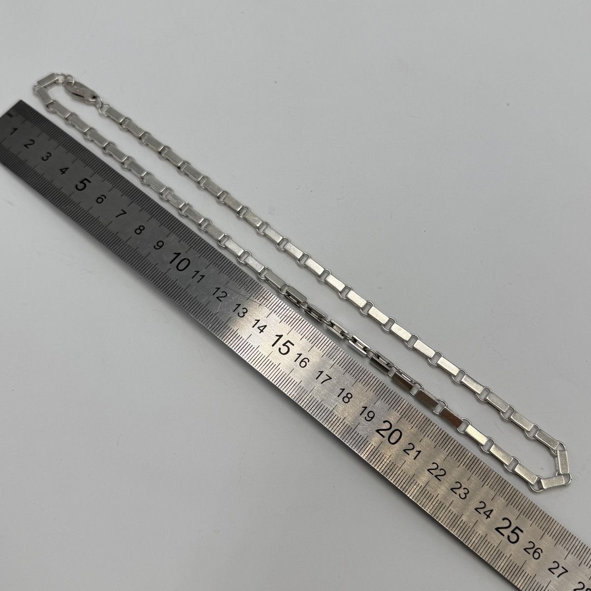 Sterling Silver Heavy Vintage 925 Sterling Silver Bar Link Men's Chain Size ONE SIZE - 6 Thumbnail