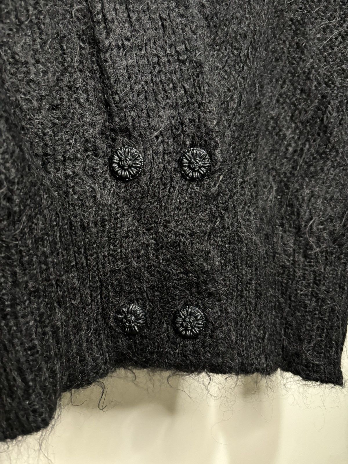 Vintage Vintage 1990s Black Mohair Cardigan Sweater Size M / US 6-8 / IT 42-44 - 3 Thumbnail