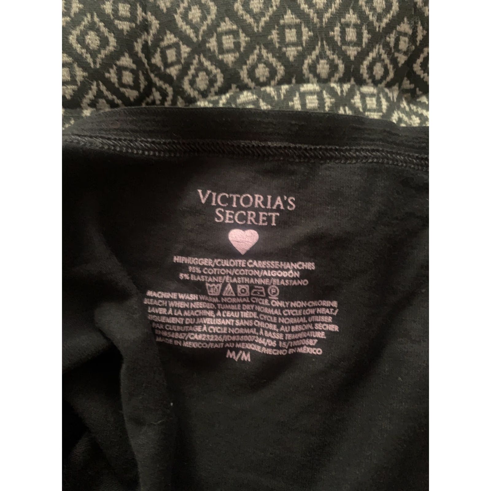 Victoria's Secret VINTAGE Victoria's Secret Hiphugger Panties Black M (Polka Dot, Lace, Stretch) Womens Panties Hipster Heart Angel 90s? Size 32" / US 10 / IT 46 - 3 Thumbnail
