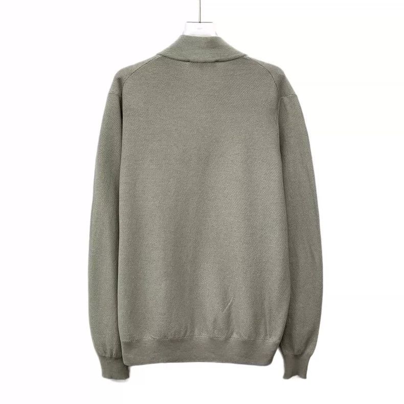 Loro Piana LORO PIANA Brown and gray zipper long sleeve knitted cardi Size M / US 6-8 / IT 42-44 - 2 Thumbnail
