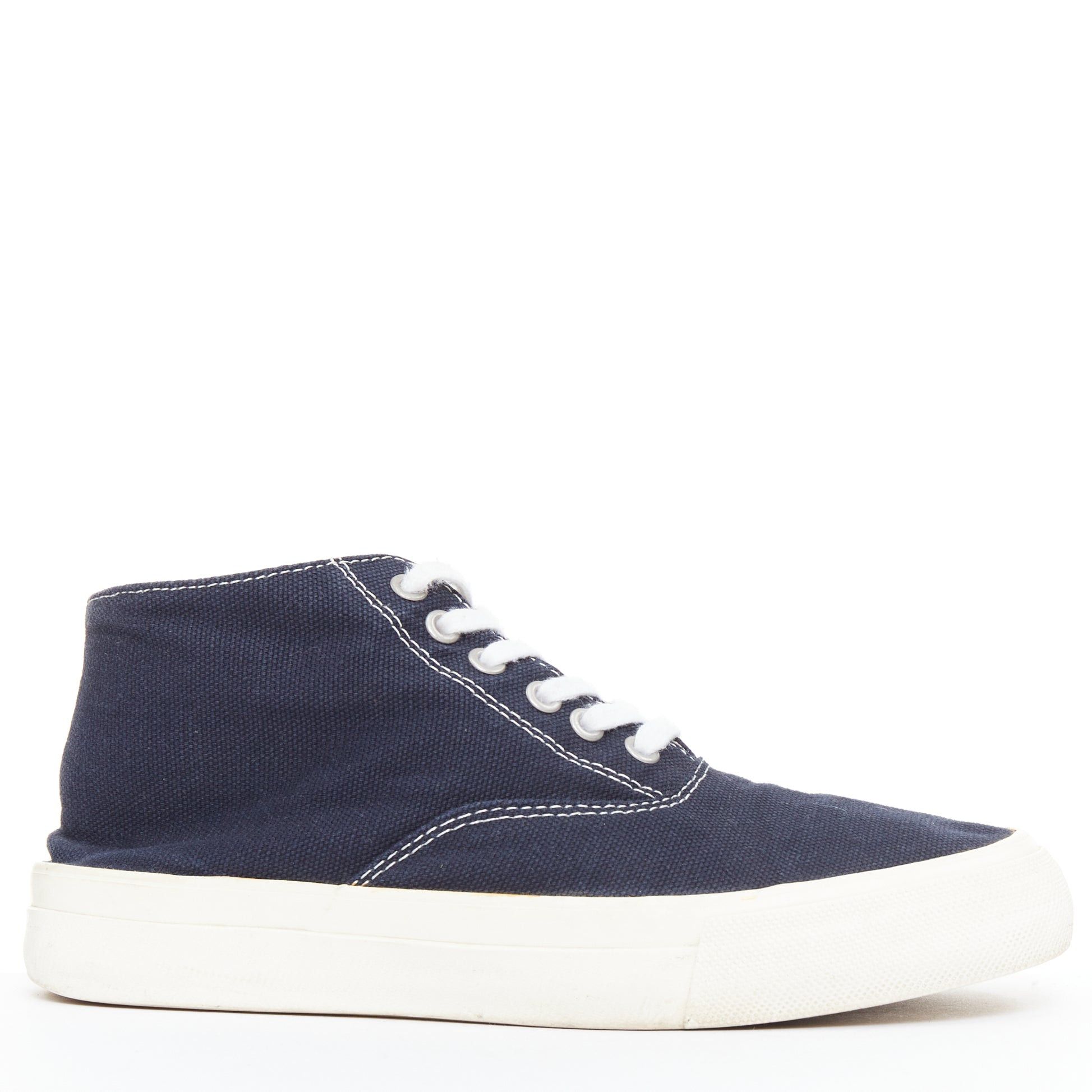 Comme des Garcons COMME DES GARCONS Homme navy canvas mid top skate sneakers EU39 Size US 9 / EU 42 - 1 Thumbnail