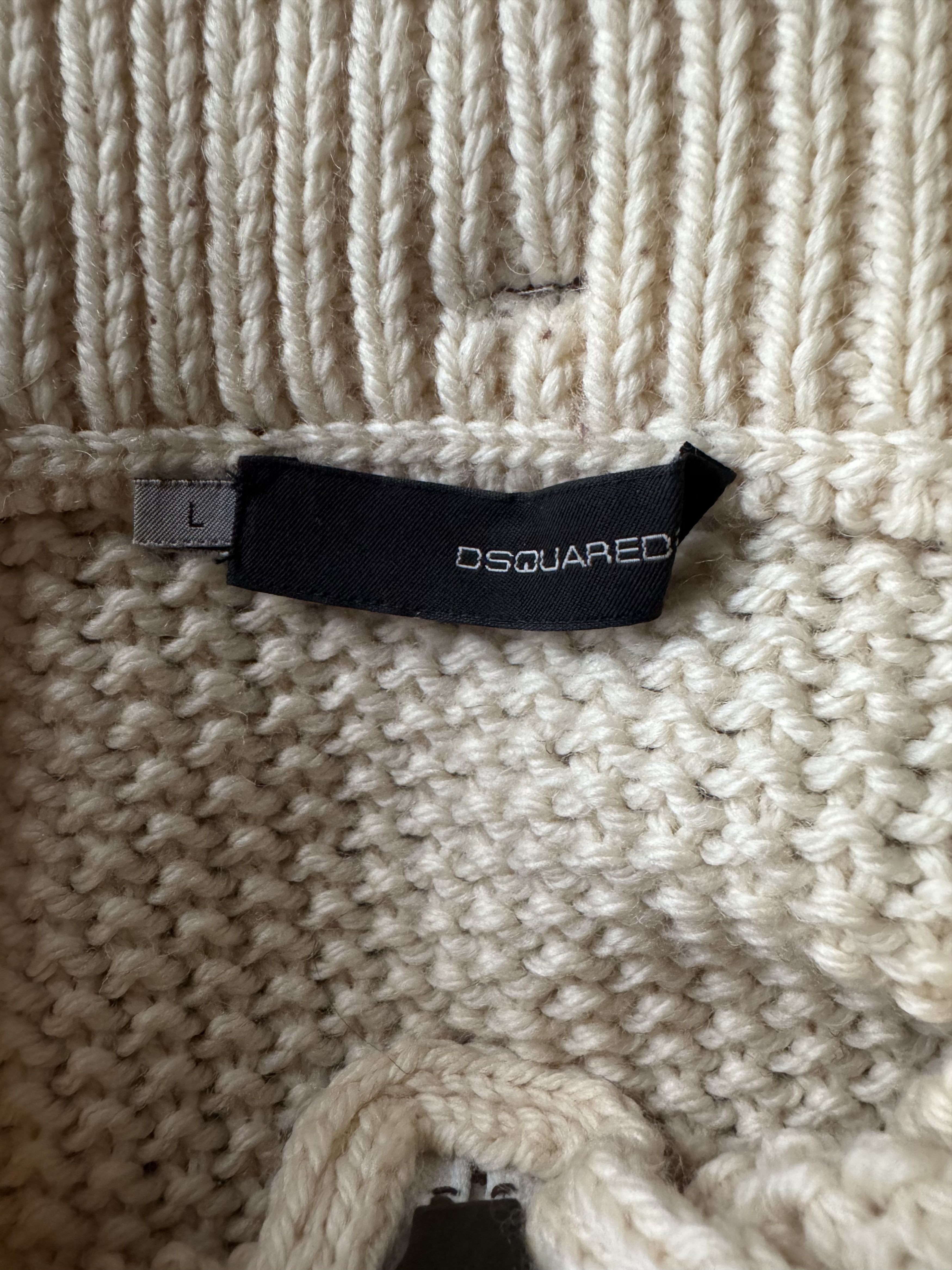 Dsquared2 FW02 Leather Strap Half Zip Knit Sweater Size US L / EU 52-54 / 3 - 19 Thumbnail