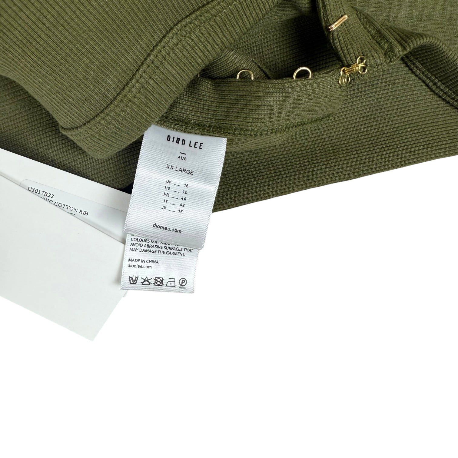 Dion Lee Rib Corset Tank Top Army Green (Fits M-XL Mens)