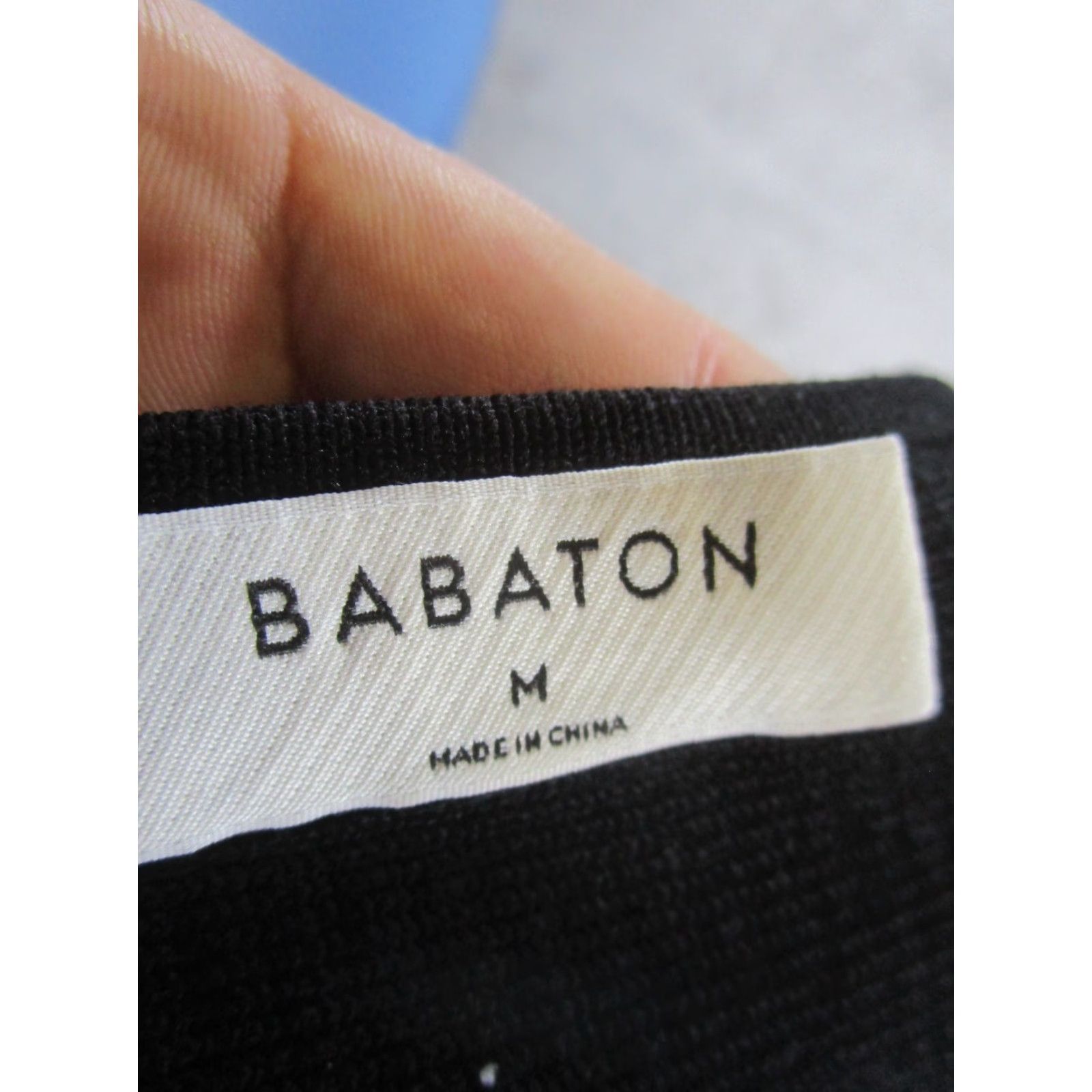 Vintage BABATON Shirt Womens M Black Ribbed Square Neck Short Sleeve Tee Size M / US 6-8 / IT 42-44 - 6 Thumbnail