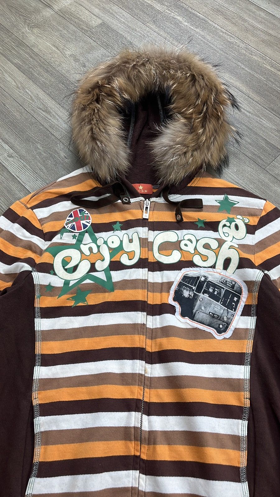 Hysteric Glamour 2000s Hysteric Glamour Lgb Style Zip Fur Hoodie Enjoy Cash Size US M / EU 48-50 / 2 - 3 Thumbnail