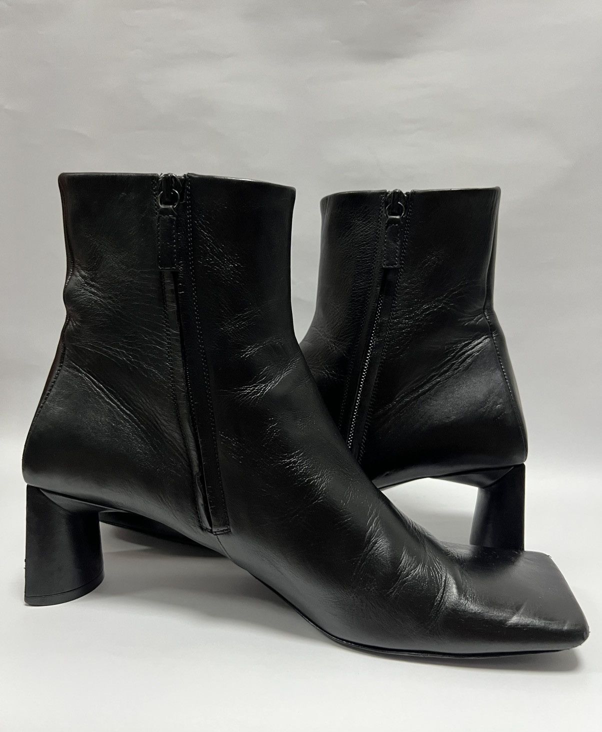Balenciaga Balenciaga - Square Toe Leather Ankle Boots Size US 8 / IT 38 - 8 Thumbnail