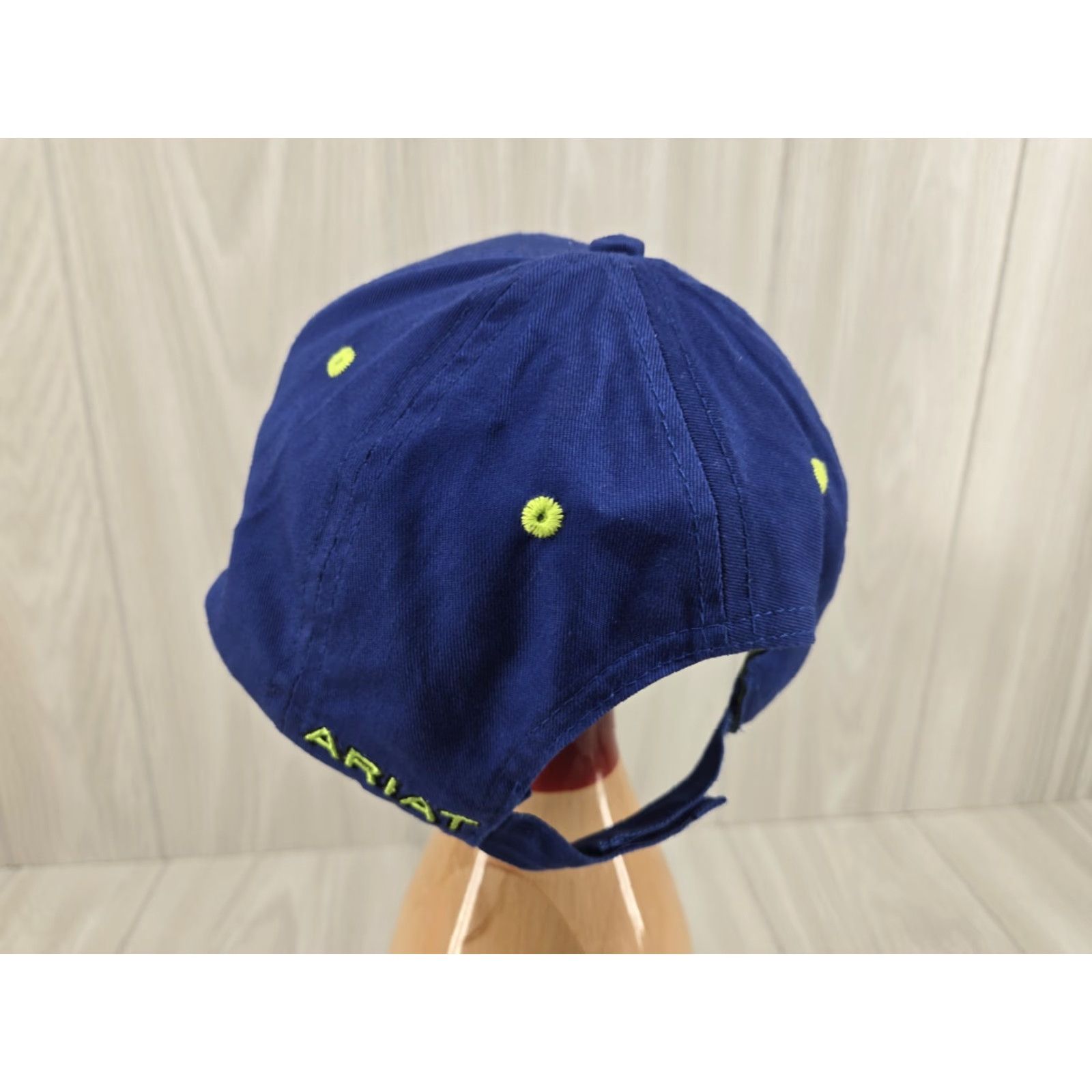 Ariat VINTAGE ARIAT Hat Cap Blue Green Adjustable Strap Solid One Size Men Blue Trucker Hat Size ONE SIZE - 7 Thumbnail