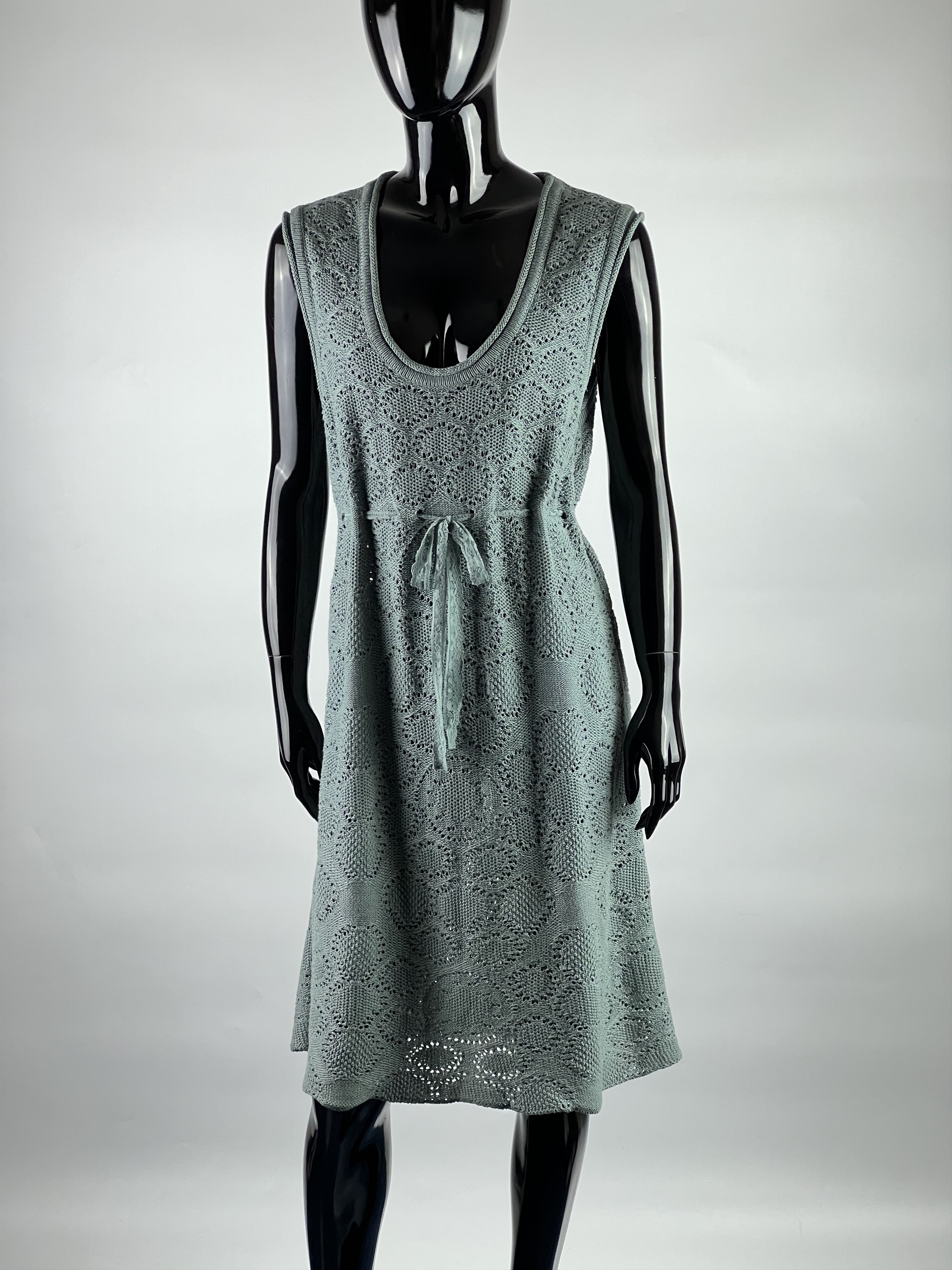 Other Falconeri Mesh Knit Belted Midi Dress Size L Size L / US 10 / IT 46 - 1 Thumbnail