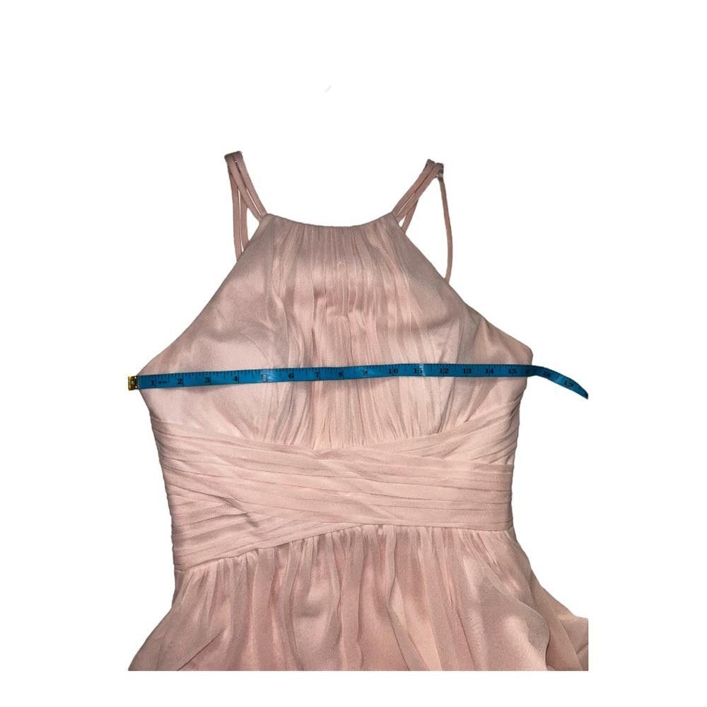 Designer Bill Levkoff l High Neck Chiffon Gown In Petal Pink Size 6 Size M / US 6-8 / IT 42-44 - 4 Thumbnail