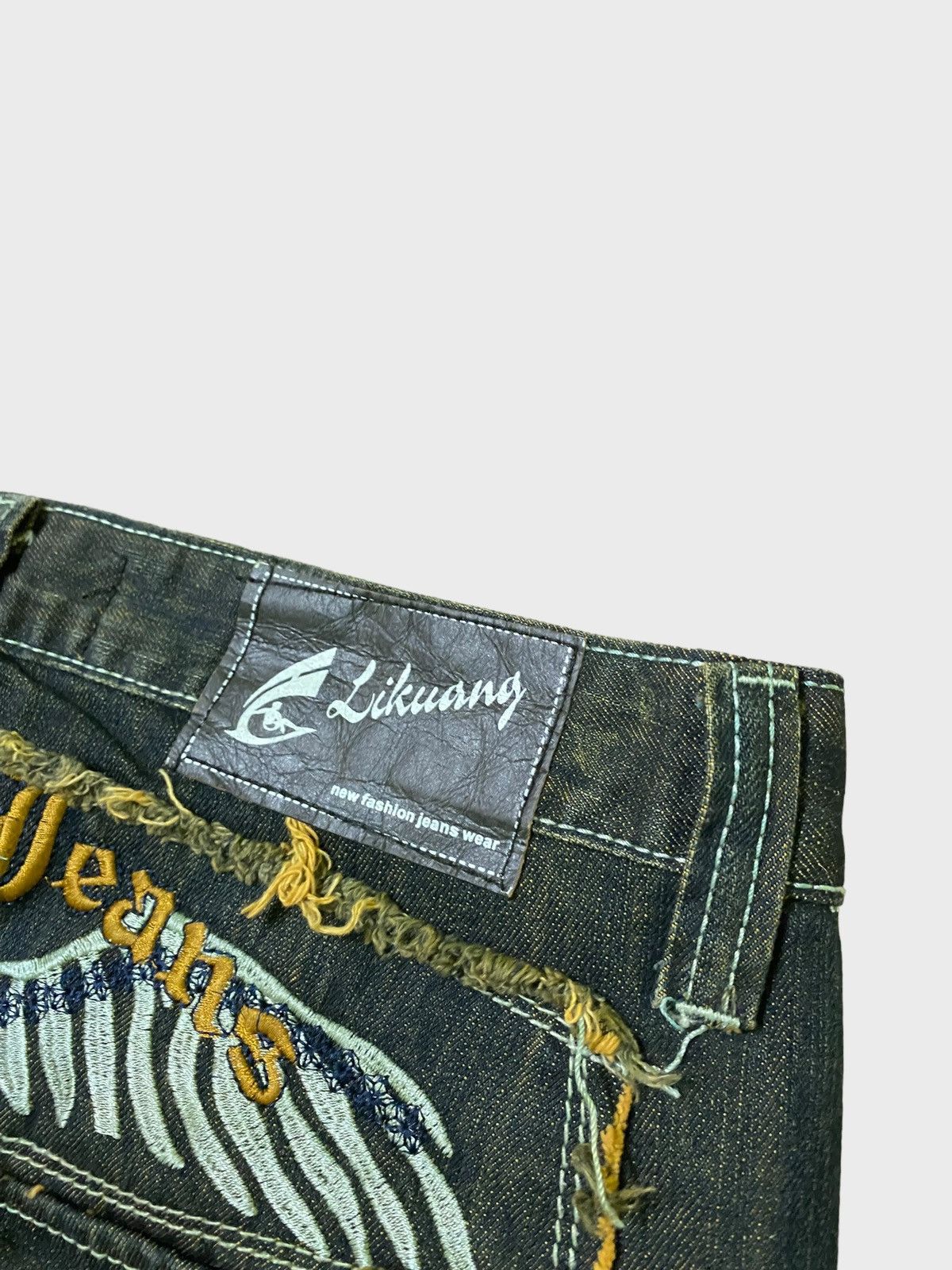 Japanese Brand NYLAUS JEANS Wing Back Patches Rare Design Denim Size US 32 / EU 48 - 17 Thumbnail