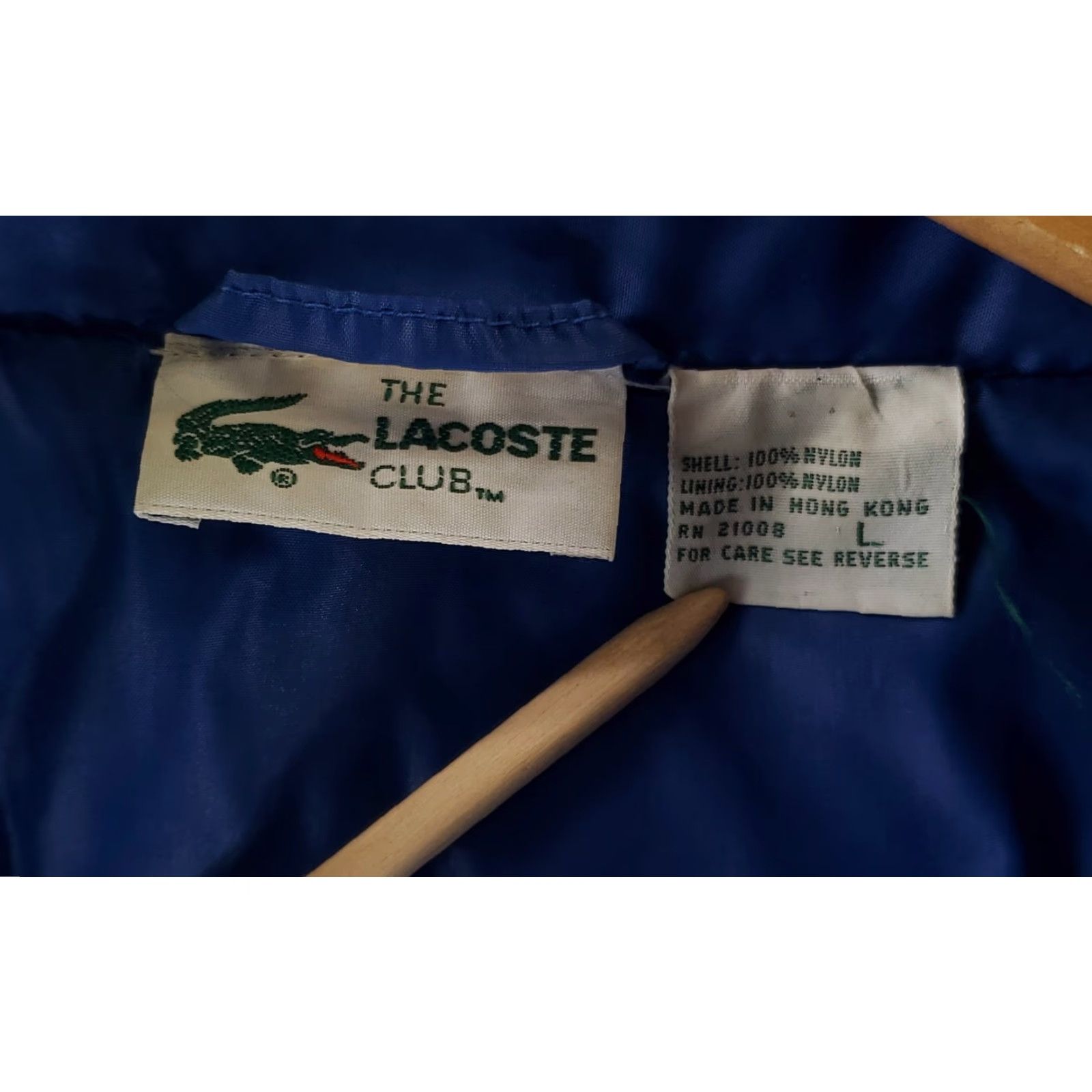 Lacoste VINTAGE Lacoste Windbreaker Jacket Mens L Blue Hooded VTG 80s 90s Rain Jacket Size US L / EU 52-54 / 3 - 4 Thumbnail