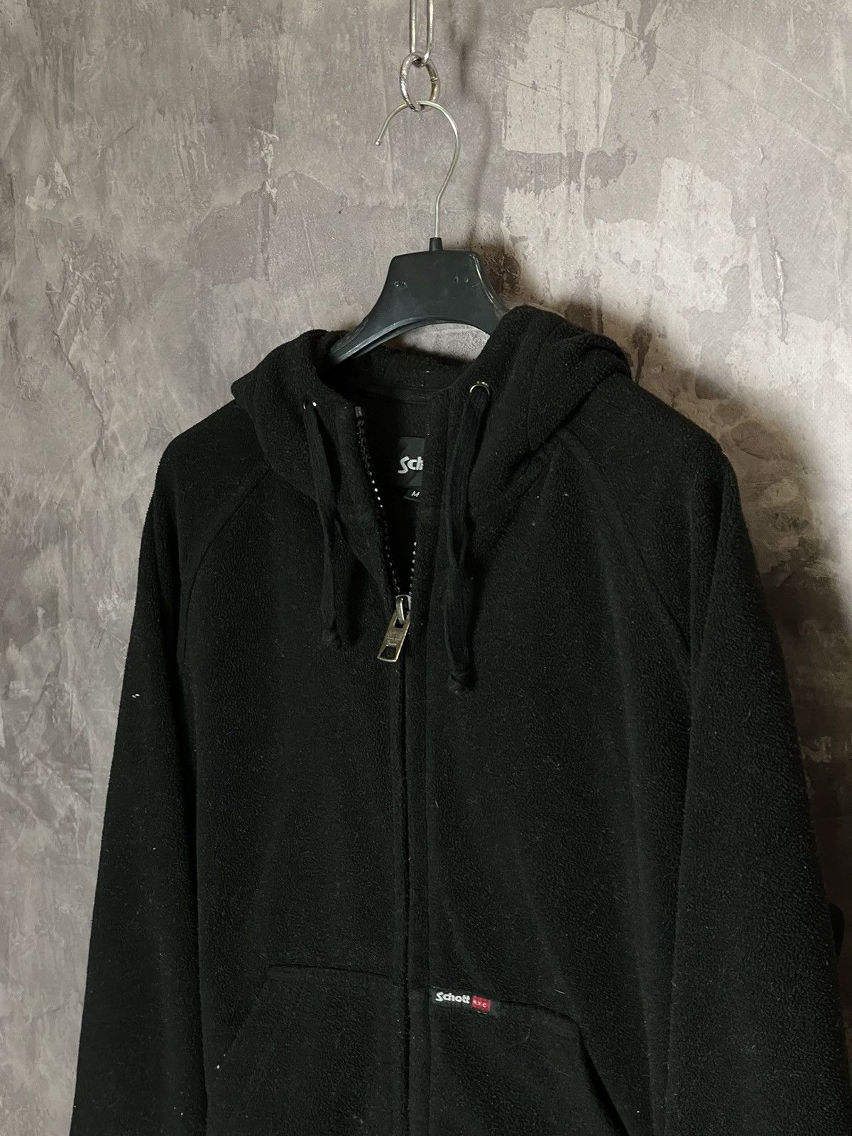 Schott Vintage 90s Schott Fleece Zip Hoodie Sherpa Jacket Size US M / EU 48-50 / 2 - 10 Thumbnail