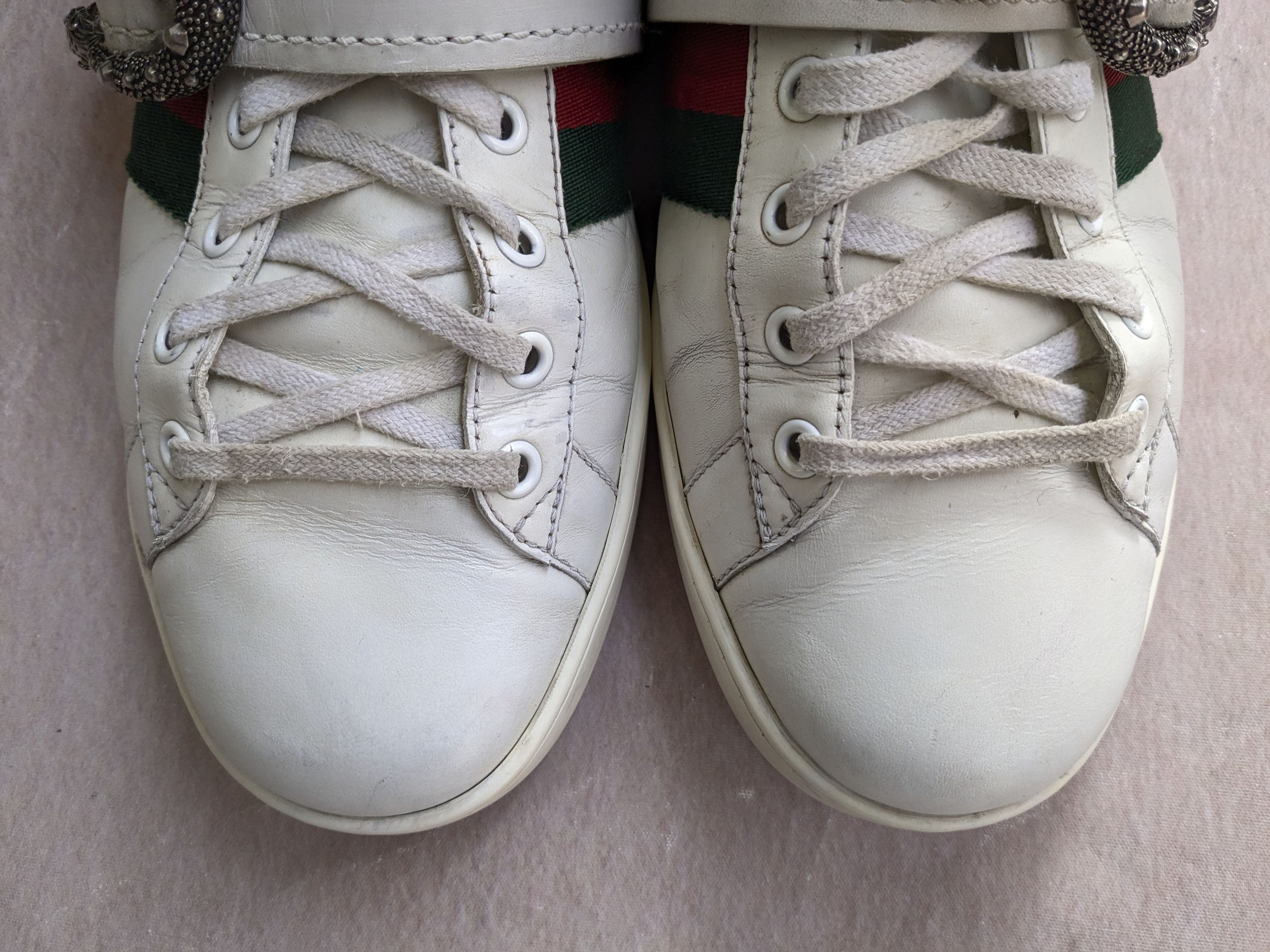 Gucci Gucci Ace Sneakers White Leather High Tops 8.5 Dionysus Size US 8.5 / EU 41-42 - 3 Thumbnail