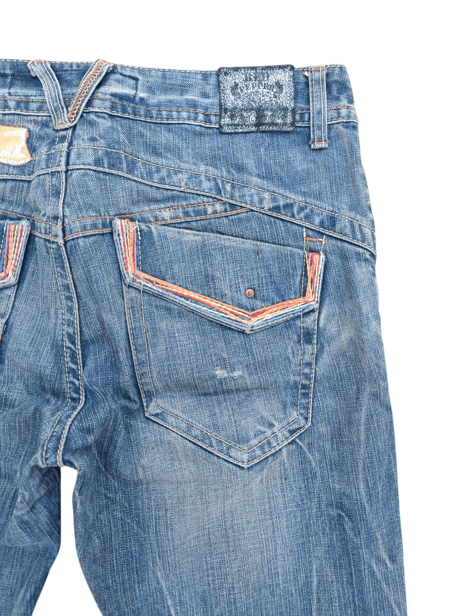 Japanese Brand FLARED Red Pepper Whiskers Low Rise Boot Cut Size US 35 - 9 Thumbnail
