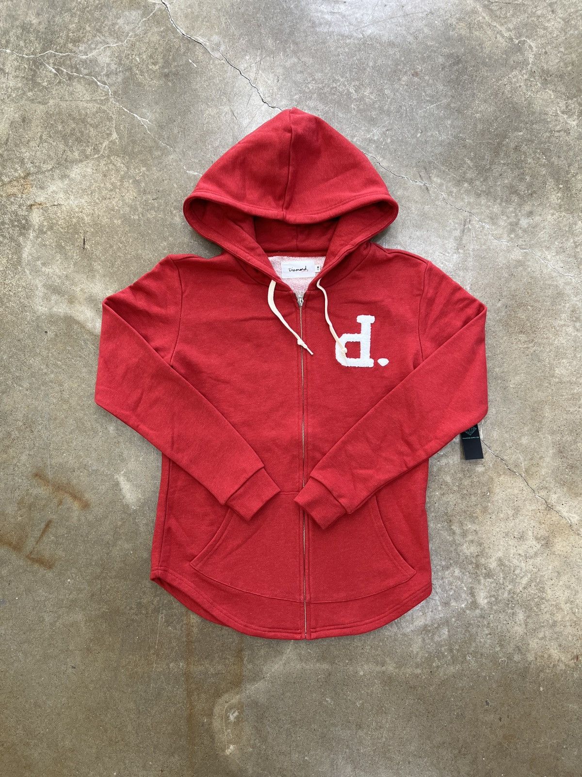Diamond Supply Co. Diamond Supply Polo Full Zip Hoodie Red Medium Size US M / EU 48-50 / 2 - 2 Thumbnail