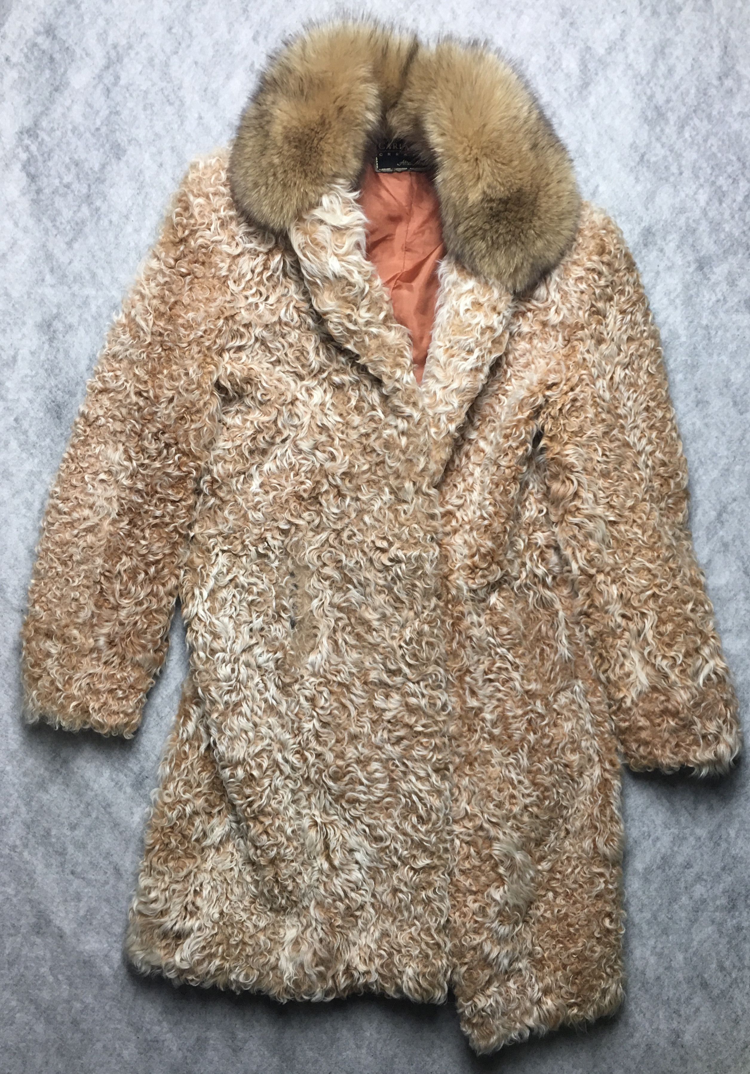 Vintage Vintage Carla Mosse Shearling Fur Coat Fox Fur Collar Sz S Size S / US 4 / IT 40 - 5 Thumbnail