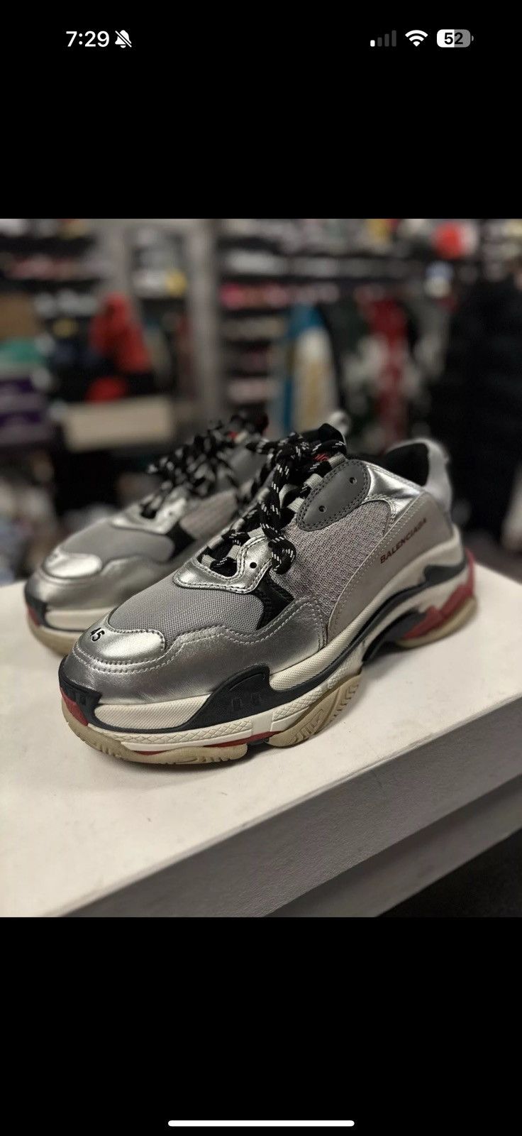 Balenciaga 45EU/12US Balenciaga Tripple S Silver Nior Agent 🧼 Size US 12 / EU 45 - 4 Thumbnail