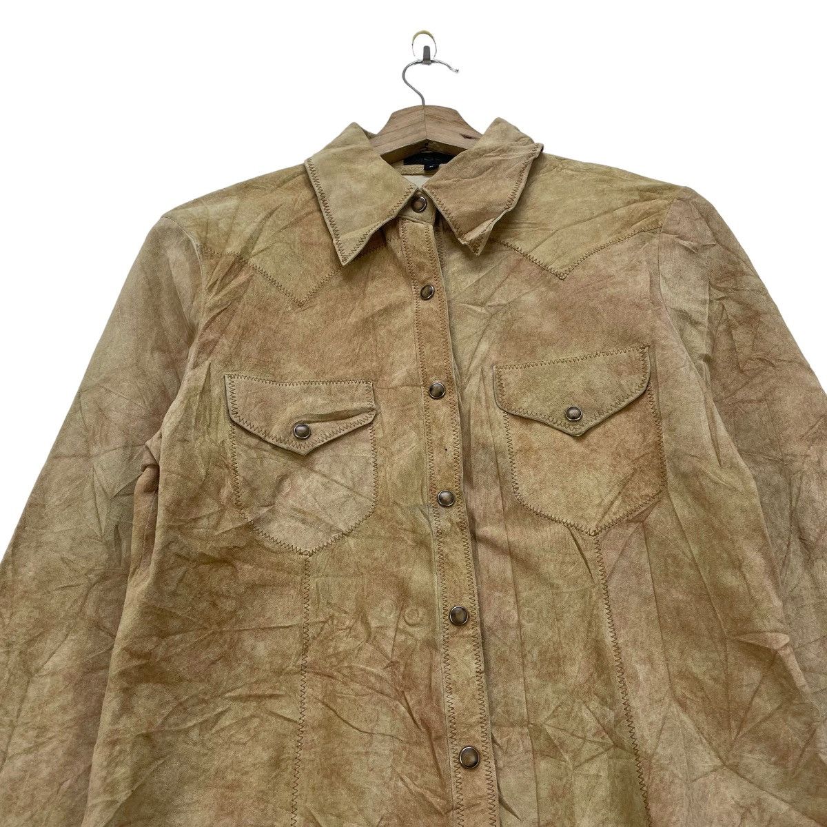 Leather × Vintage Japanese Brand MOGA Western Snap Button Leather Size M / US 6-8 / IT 42-44 - 3 Thumbnail