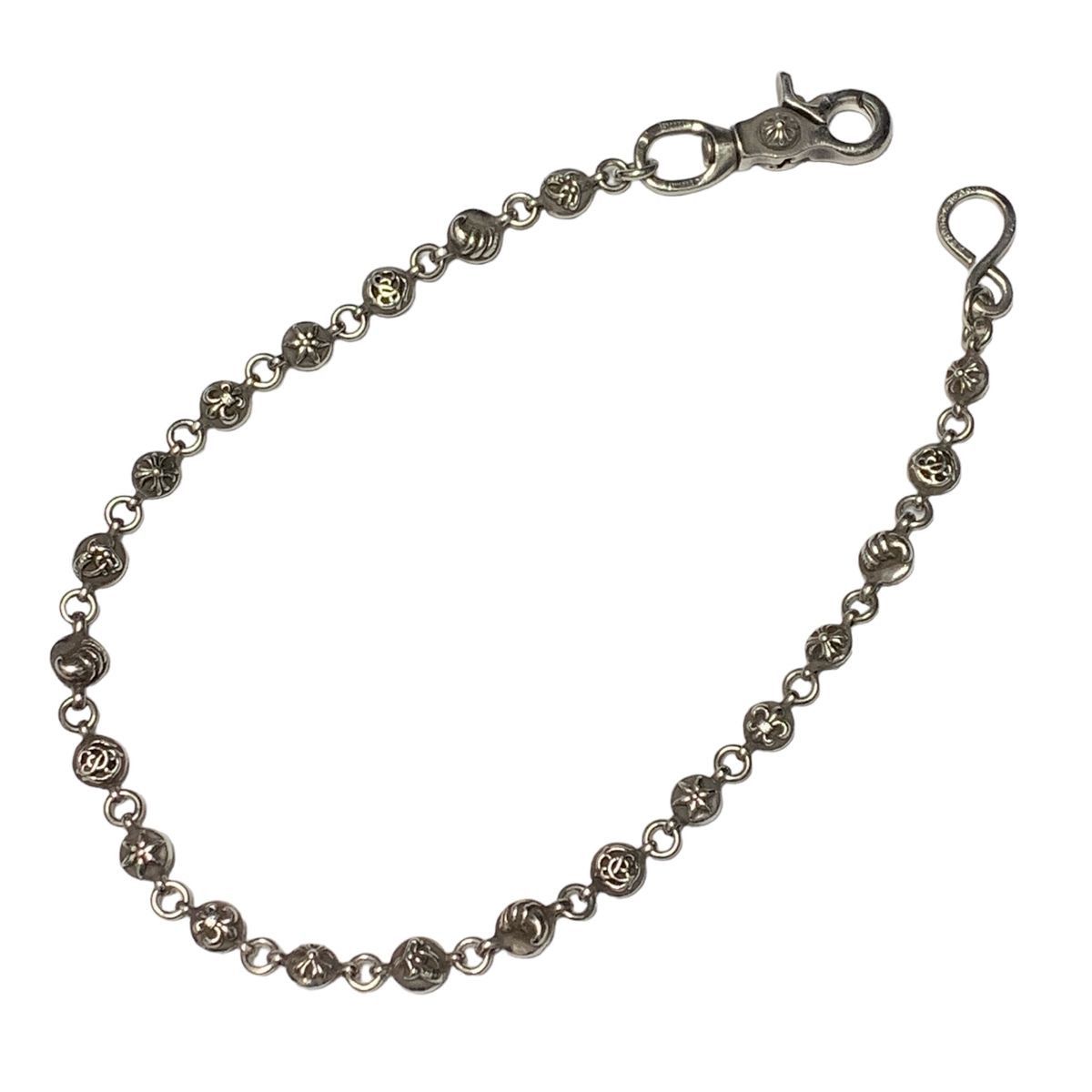 image of Chrome Hearts Single Clip Wallet Chain in Silver, Men's