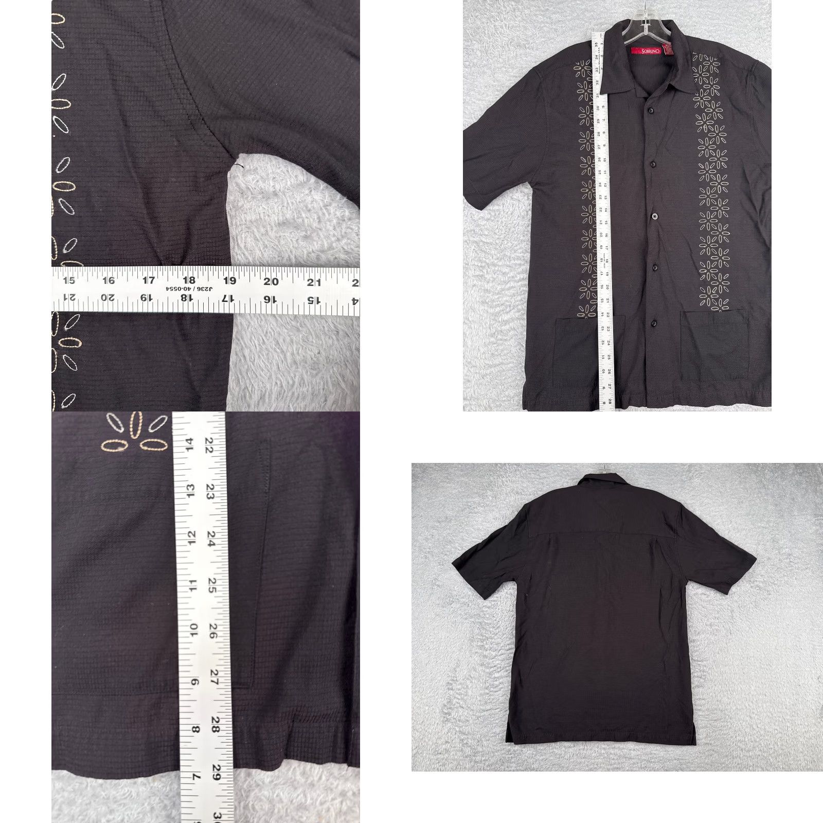 Vintage Sobrino Shirt Adult Small Black Floral Rayon Polyester Blend Button-Up, Flower, Floral, Classic, Beach, Short Sleeve, Mens Size US S / EU 44-46 / 1 - 8 Thumbnail