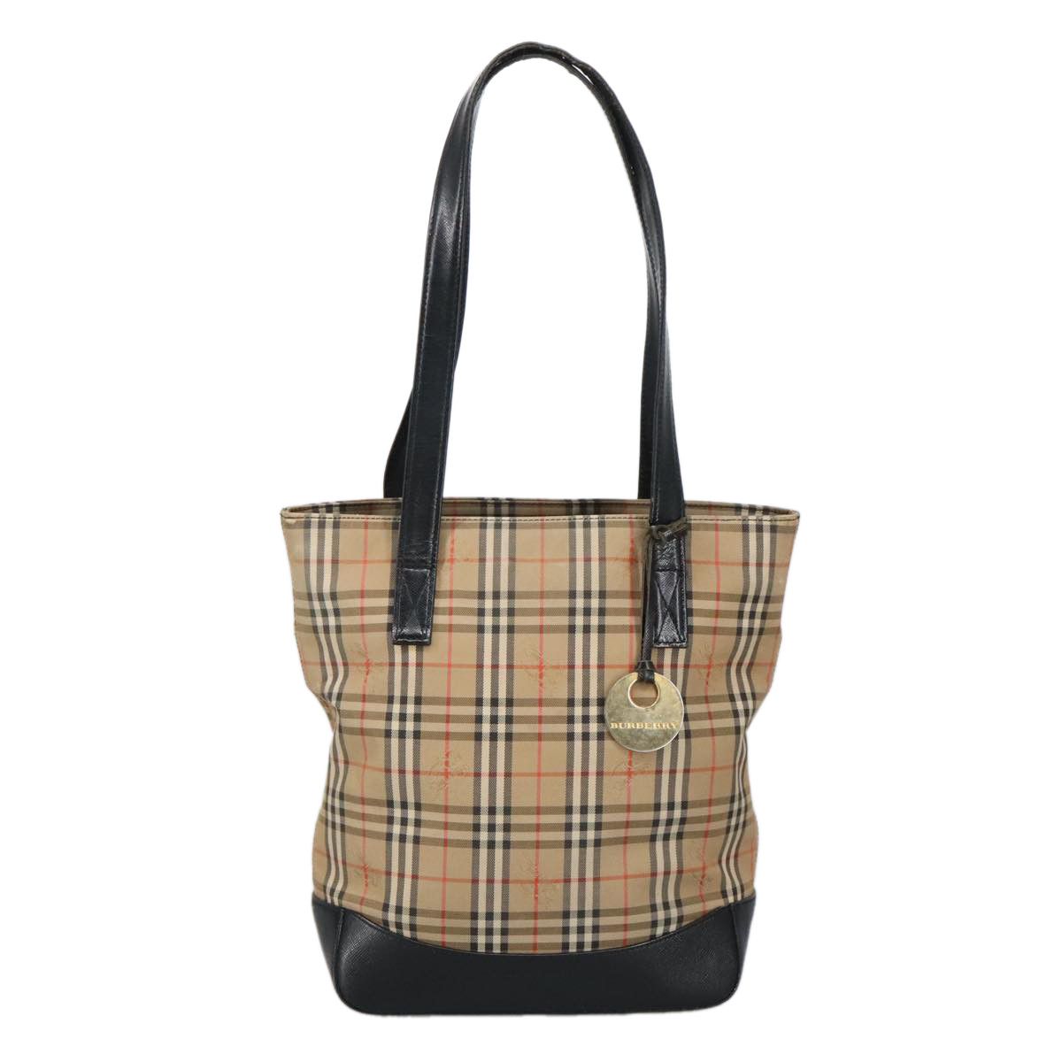 Burberry Nova Check Beige Canvas Shoulder Bag (Pre-Owned) Size ONE SIZE - 1 Thumbnail